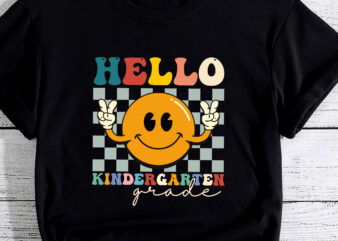 Hello Kindergarten Retro Smile Team Kids Back to School graphic t shirt