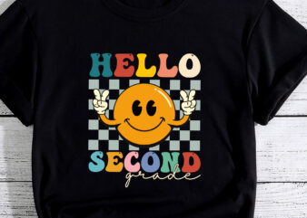 Hello Second Grade Retro Smile Team 2nd Grade Back to School graphic t shirt