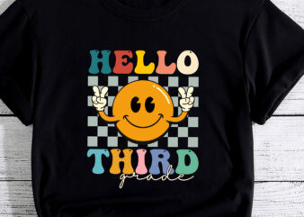 Hello Third Grade Retro Smile Team 3rd Grade Back to School graphic t shirt