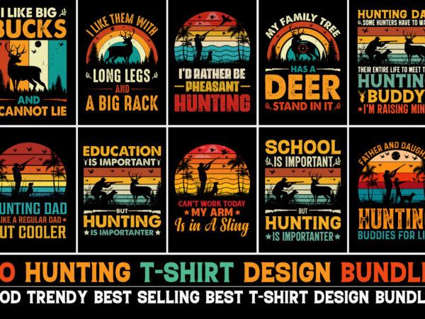 Hunting t-shirt design bundle
