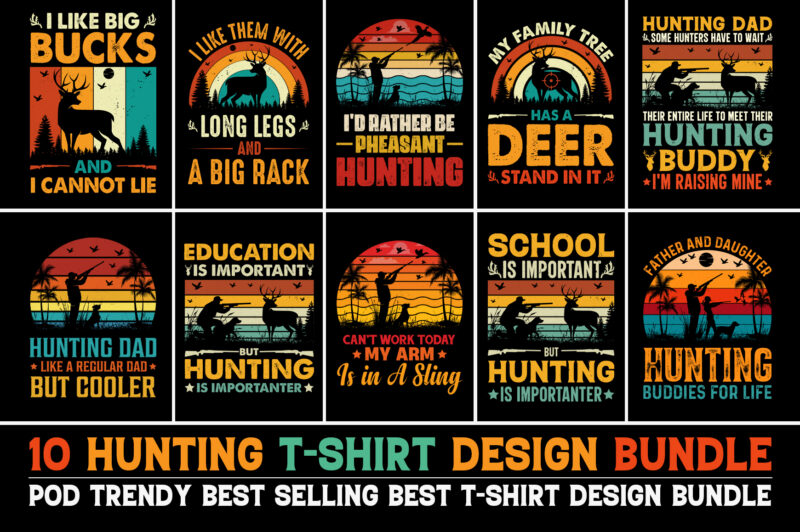 Hunting T-Shirt Design Bundle