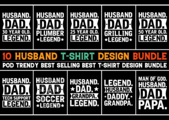 Husband Legend T-Shirt Design Bundle