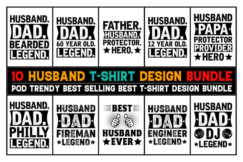 Husband T-Shirt Design Bundle