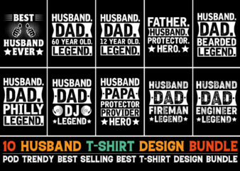 Husband Legend T-Shirt Design Bundle