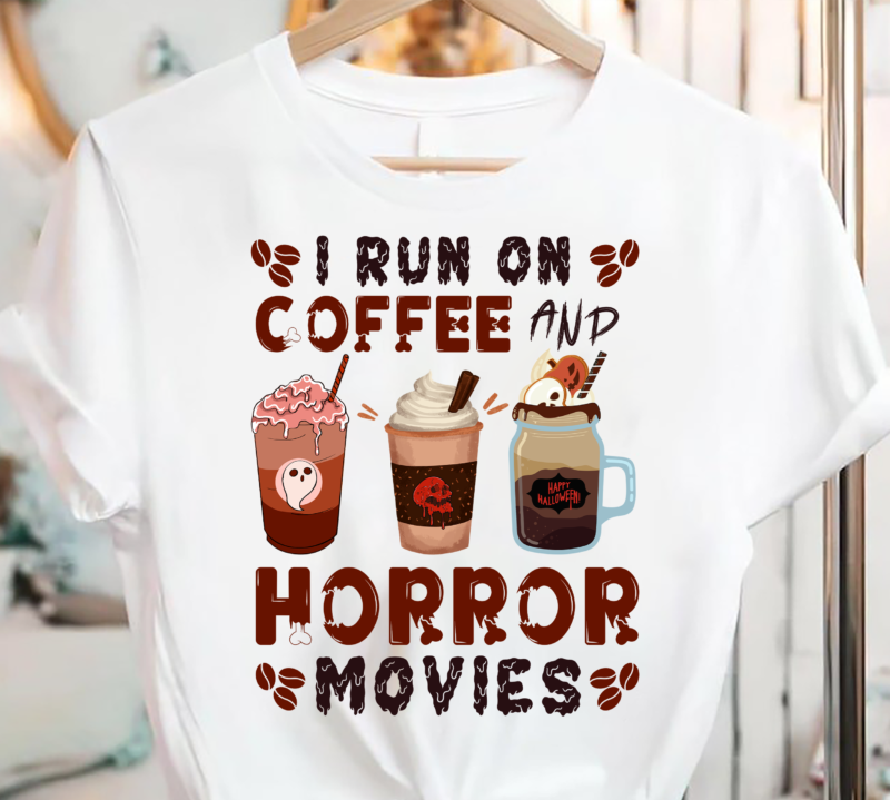 I Run on Coffee And Horror Movies Scary Blood Halloween PC