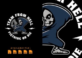 Grim reaper figthing T shirt Design