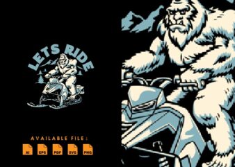 Yeti snowmobile t shirt design