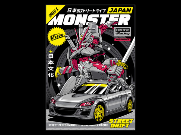 Japan monster vector clipart