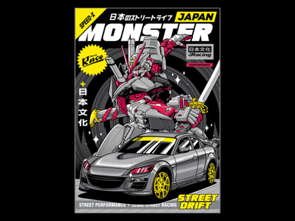 Japan monster vector clipart