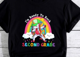 Kids Dabbing Unicorn I_m Ready To Rock 2nd Grade Back to School PC t shirt vector art