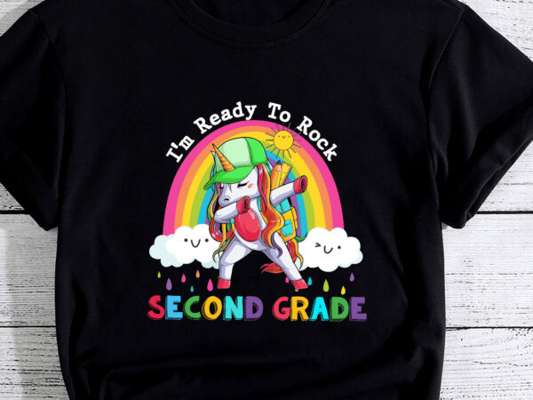 Kids dabbing unicorn i_m ready to rock 2nd grade back to school pc t shirt vector art