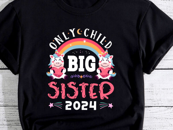 Kids promoted to big sister est 2024 unicorn toddler girls pc t shirt vector art