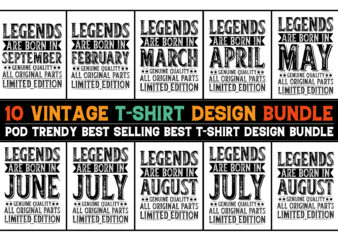 Legends are Born T-Shirt Design Bundle