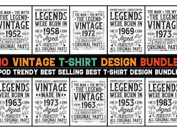 Legend birthday t-shirt design bundle