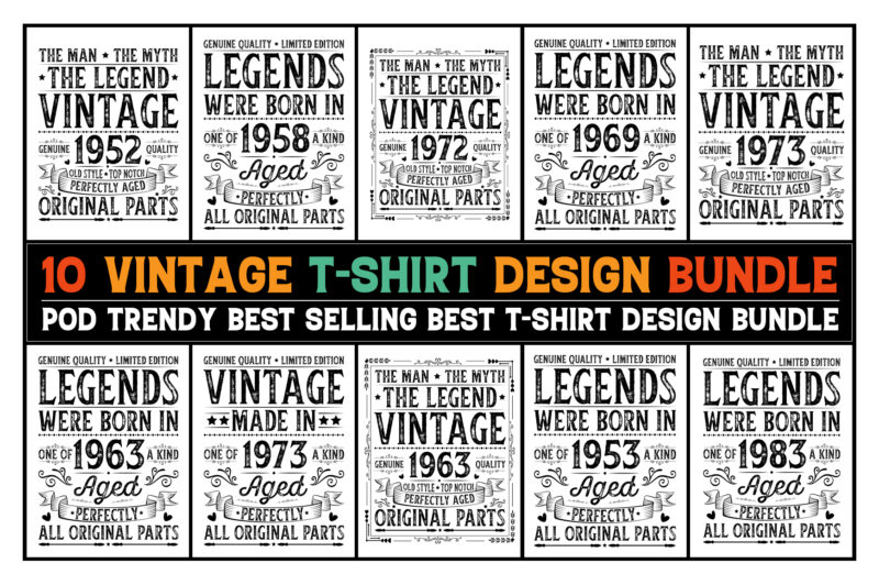 Legend Birthday T-Shirt Design Bundle