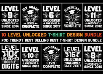 Level Unlocked T-Shirt Design Bundle