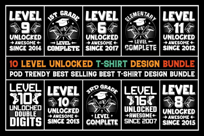 Level Unlocked T-Shirt Design Bundle