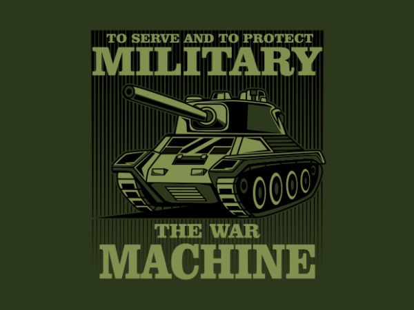 Military tank machine t shirt designs for sale