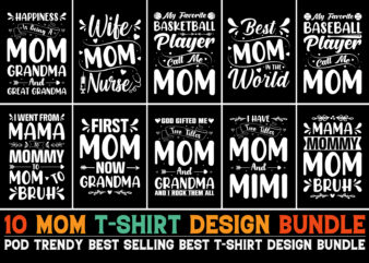 Mom Mama T-Shirt Design Bundle