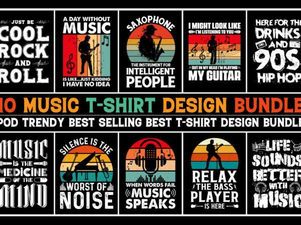 Music t-shirt design bundle