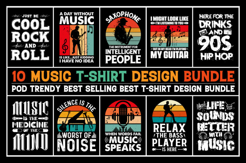 Music T-Shirt Design Bundle