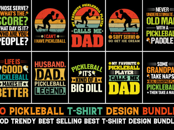 Pickleball t-shirt design bundle
