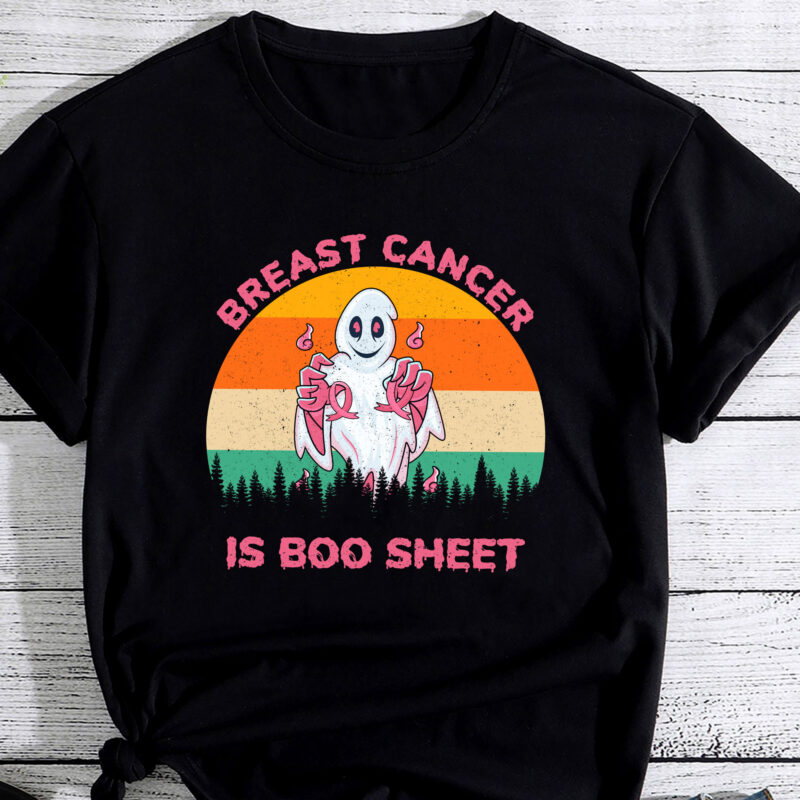 Pink Ribbon Halloween Breast Cancer Warrior Is Boo Sheet PC