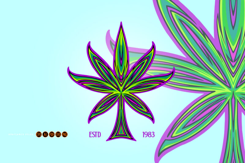 Pinstripe perfection intricate design cannabis leaf