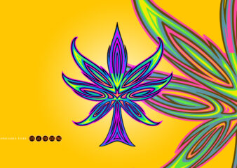 pinstriped cannabis sativa leaf tribal ornament