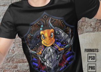 Premium Agumon Evolution Digimon Anime Vector T-shirt Design Template