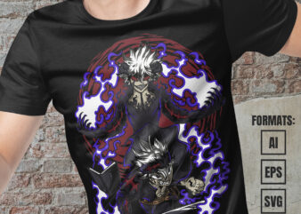 Premium Asta Black Clover Anime Vector T-shirt Design Template #2