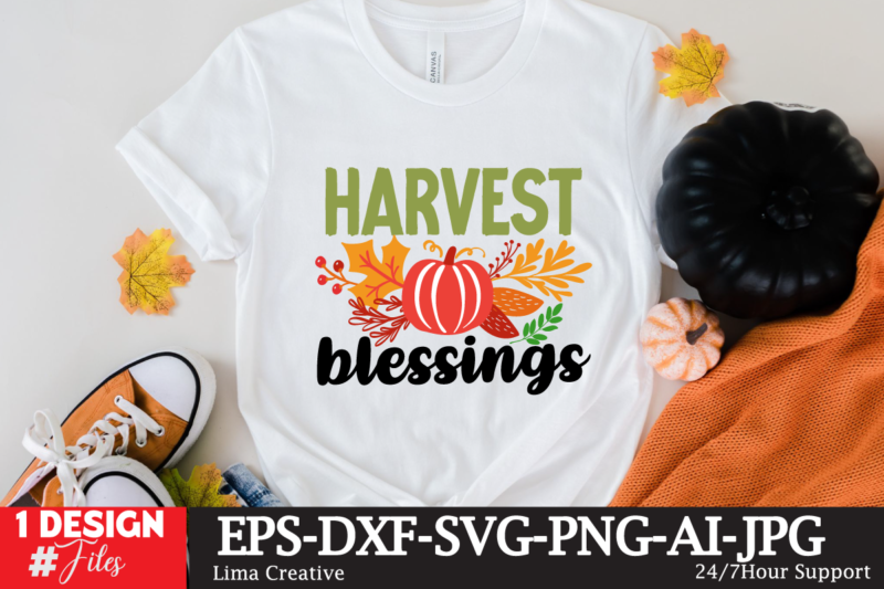 Harvest Blessings T-shirt Design ,fall t-shirt design, fall t-shirt designs, fall t shirt design ideas, cute fall t shirt designs, fall festival t shirt design ideas, fall harvest t shirt