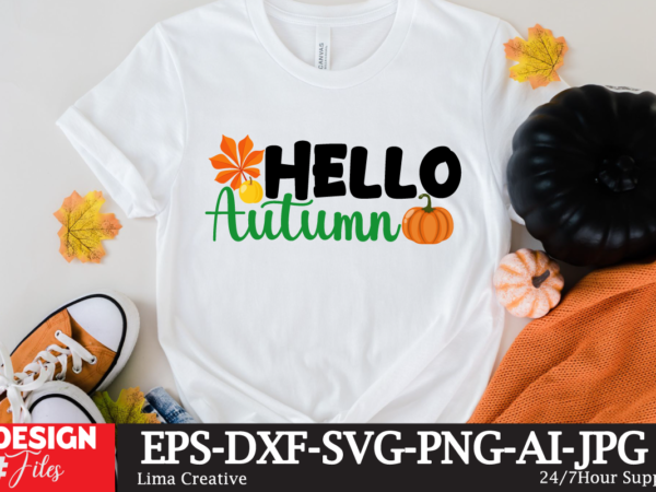 Hello autumn t-shirt design,fall t-shirt design, fall t-shirt designs, fall t shirt design ideas, cute fall t shirt designs, fall festival t shirt design ideas, fall harvest t shirt designs,