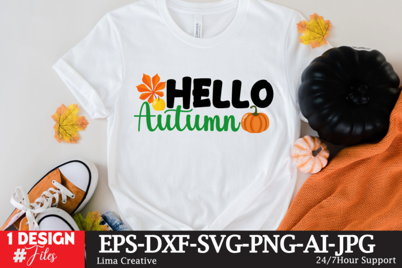 Hello Autumn T-shirt Design,fall t-shirt design, fall t-shirt designs, fall t shirt design ideas, cute fall t shirt designs, fall festival t shirt design ideas, fall harvest t shirt designs,