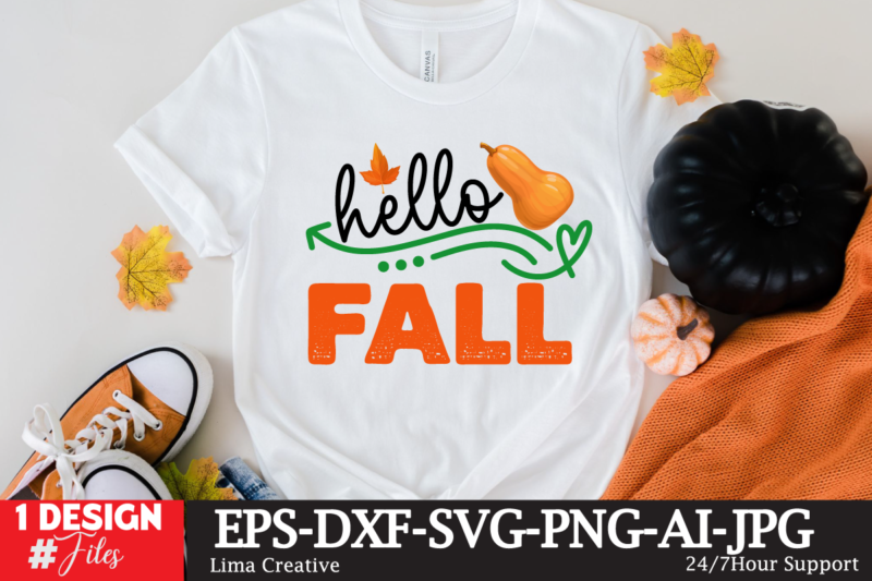 Hello Fall T-shirt Design,fall t-shirt design, fall t-shirt designs, fall t shirt design ideas, cute fall t shirt designs, fall festival t shirt design ideas, fall harvest t shirt designs,