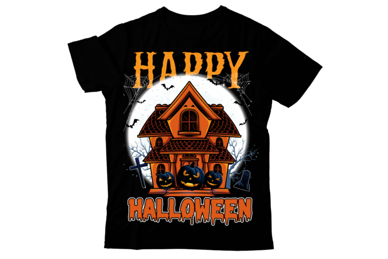 Halloween T-shirt Design Bundle, Happy Halloween T-shirt Design ...