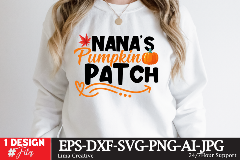 Nana’s Pumpkin Patch T-shirt Design,fall t-shirt design, fall t-shirt designs, fall t shirt design ideas, cute fall t shirt designs, fall festival t shirt design ideas, fall harvest t shirt