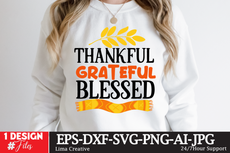 THankful For Blessed T-shirt Design,fall t-shirt design, fall t-shirt designs, fall t shirt design ideas, cute fall t shirt designs, fall festival t shirt design ideas, fall harvest t shirt
