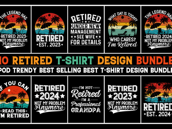 Retired t-shirt design bundle