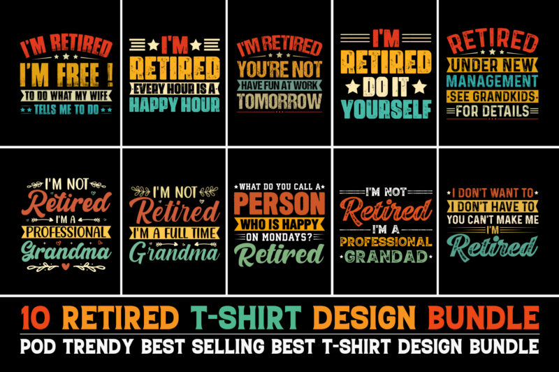 Retired T-Shirt Design Bundle