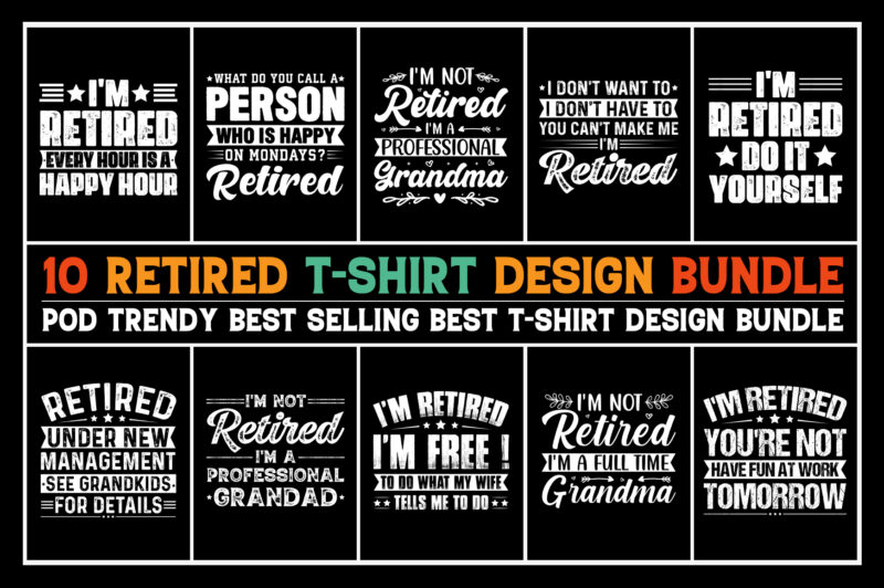 Retired T-Shirt Design Bundle