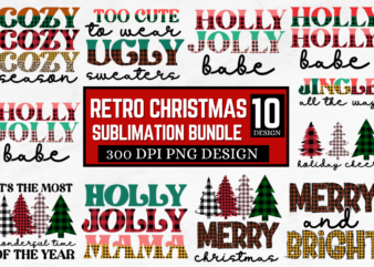 Retro Christmas Svg bundle, Christmas T-shirt Bundle