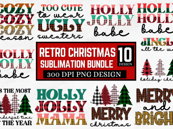 Retro christmas svg bundle, christmas t-shirt bundle