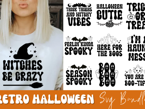 Retro halloween svg bundle, halloween t-shirt svg bundle