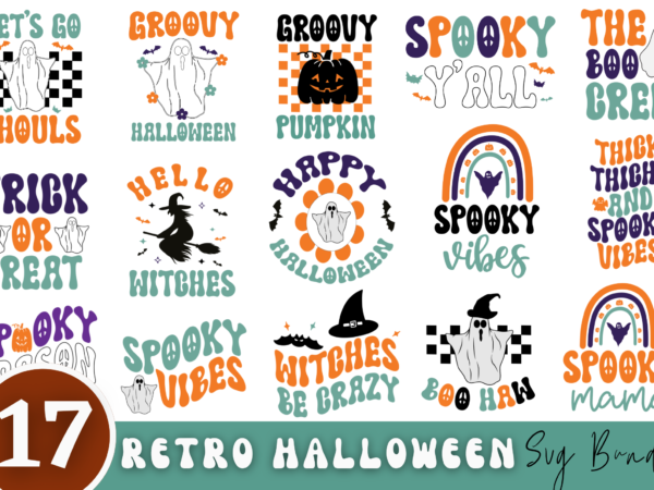 Retro halloween svg bundle retro halloween t- shirt bundle t shirt design online