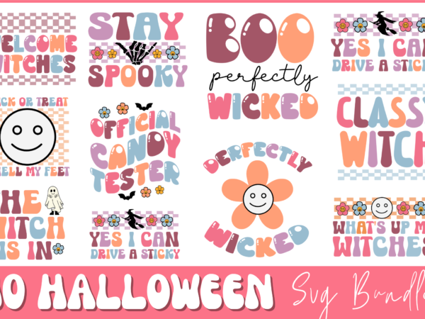 Retro halloween svg bundle, halloween t-shirt svg bundle