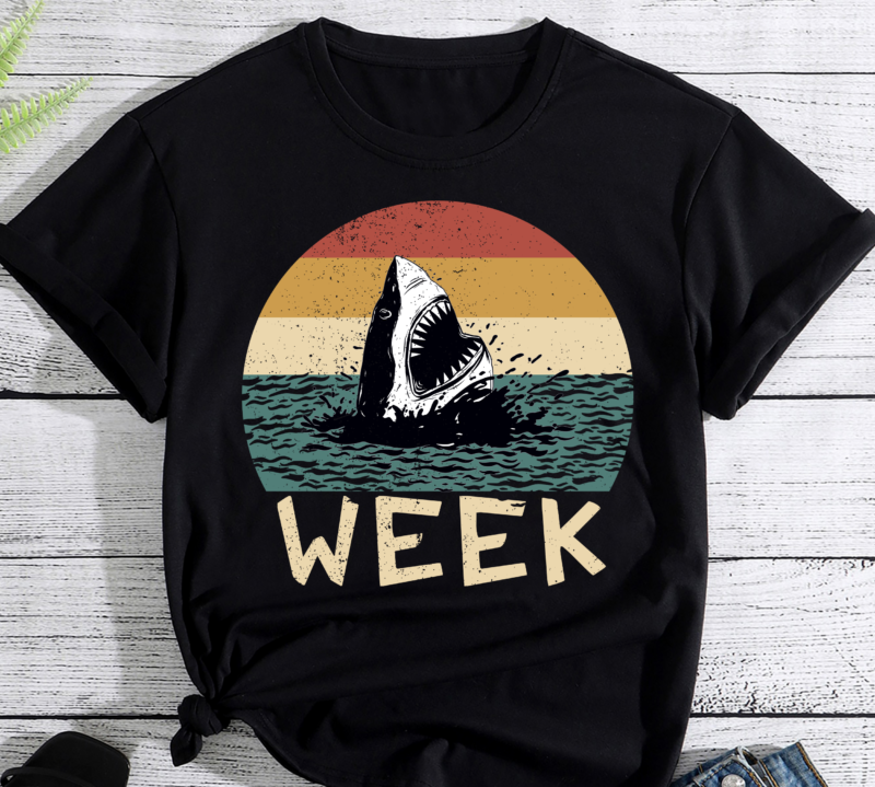 Retro Shark Fin Week 2023 Shark Lover Ocean Wildlife Summer PC