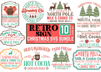 Retro Christmas Svg Bundle,Retro Christmas T-Shirt Bundle