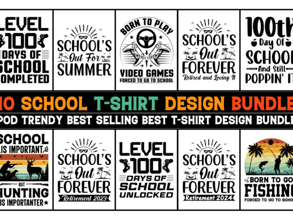 School t-shirt design bundle