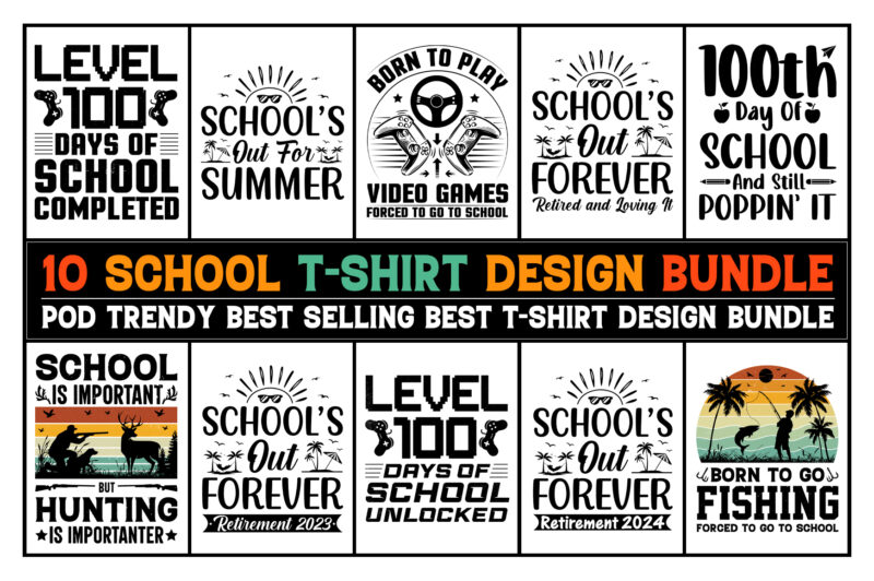 School T-Shirt Design Bundle